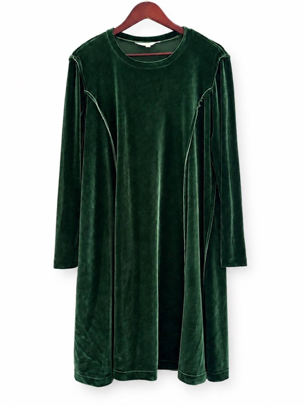 Current NYC Forest Green Velour Long Sleeve Dress XL